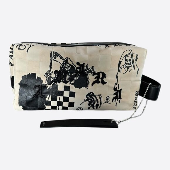 Amiri Wes Lang Beige & Black Checkered Reaper Dopp Kit - Picture 1 of 5